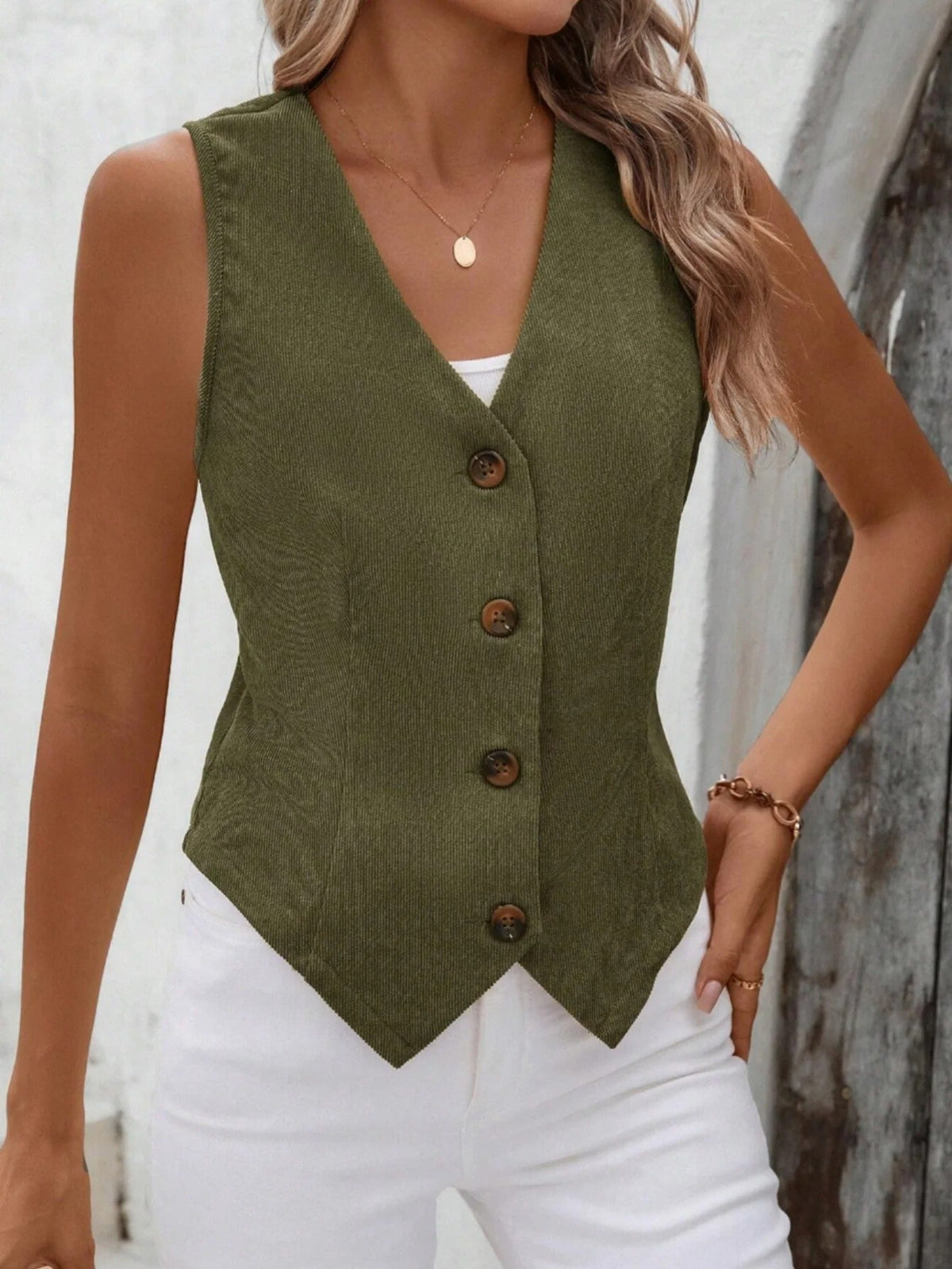 Ethel | Fitted Corduroy Vest