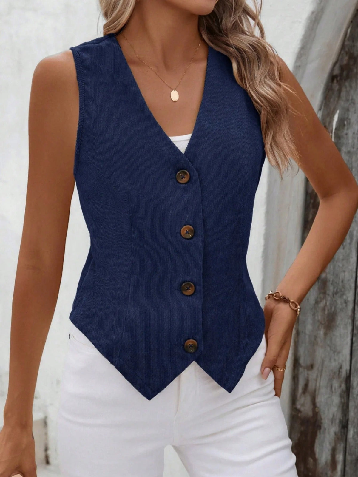 Ethel | Fitted Corduroy Vest