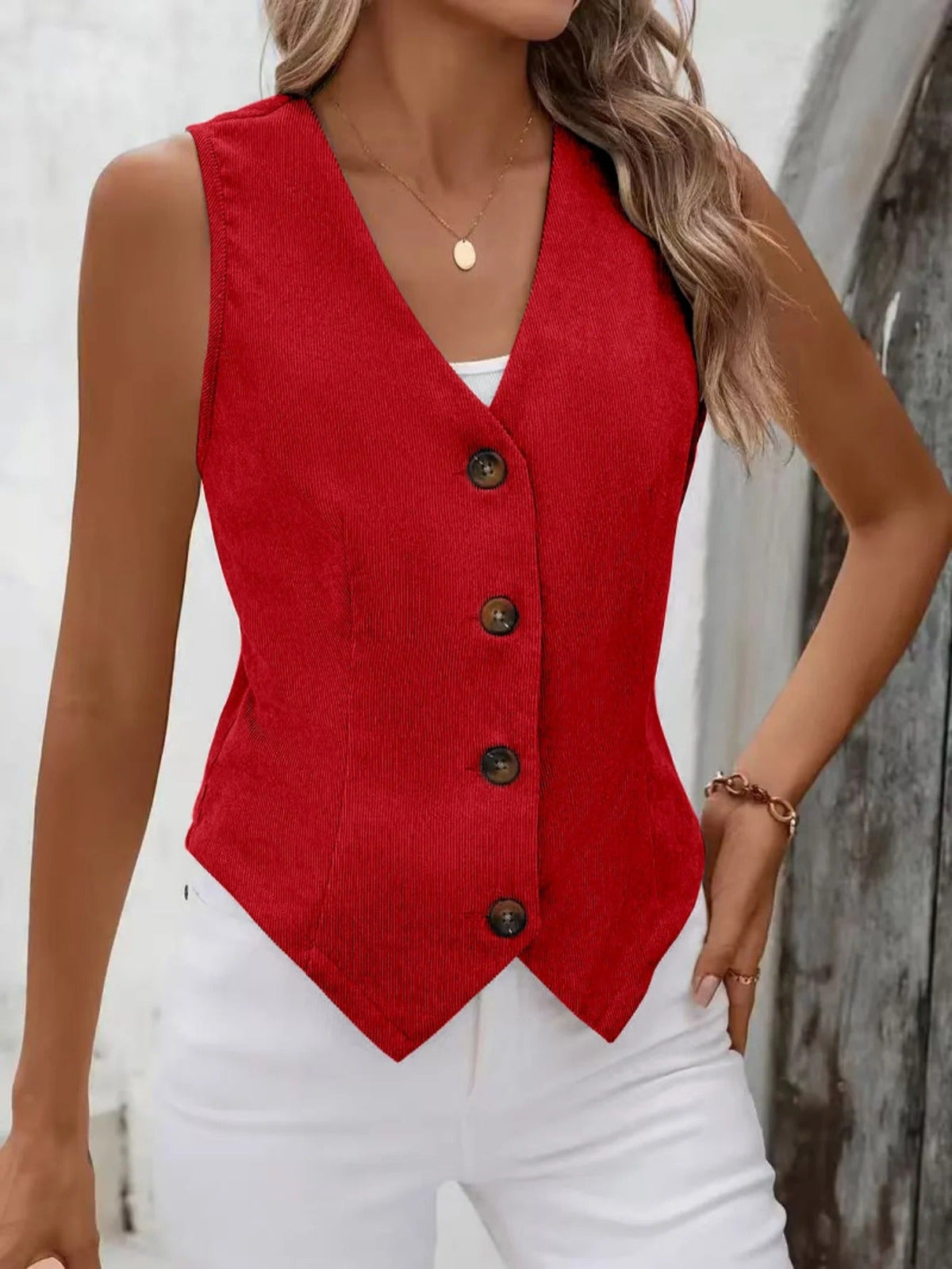 Ethel | Fitted Corduroy Vest
