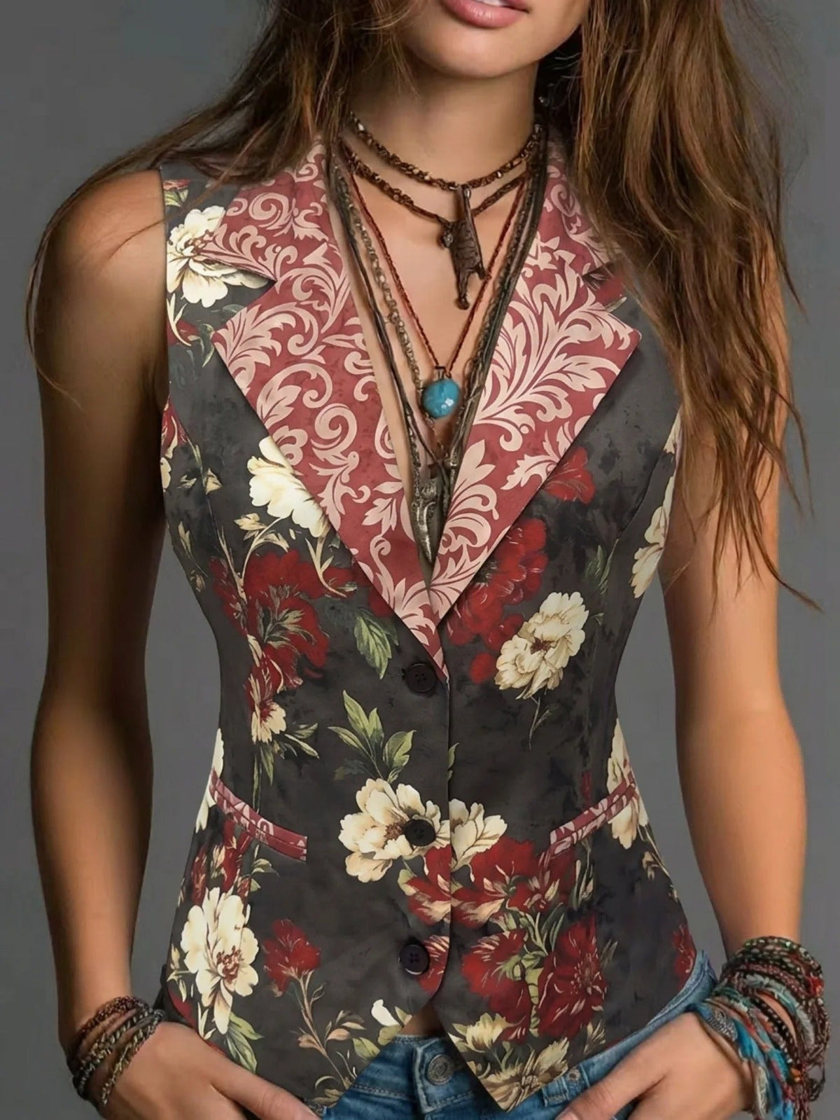Lula | Floral Lapel Vest