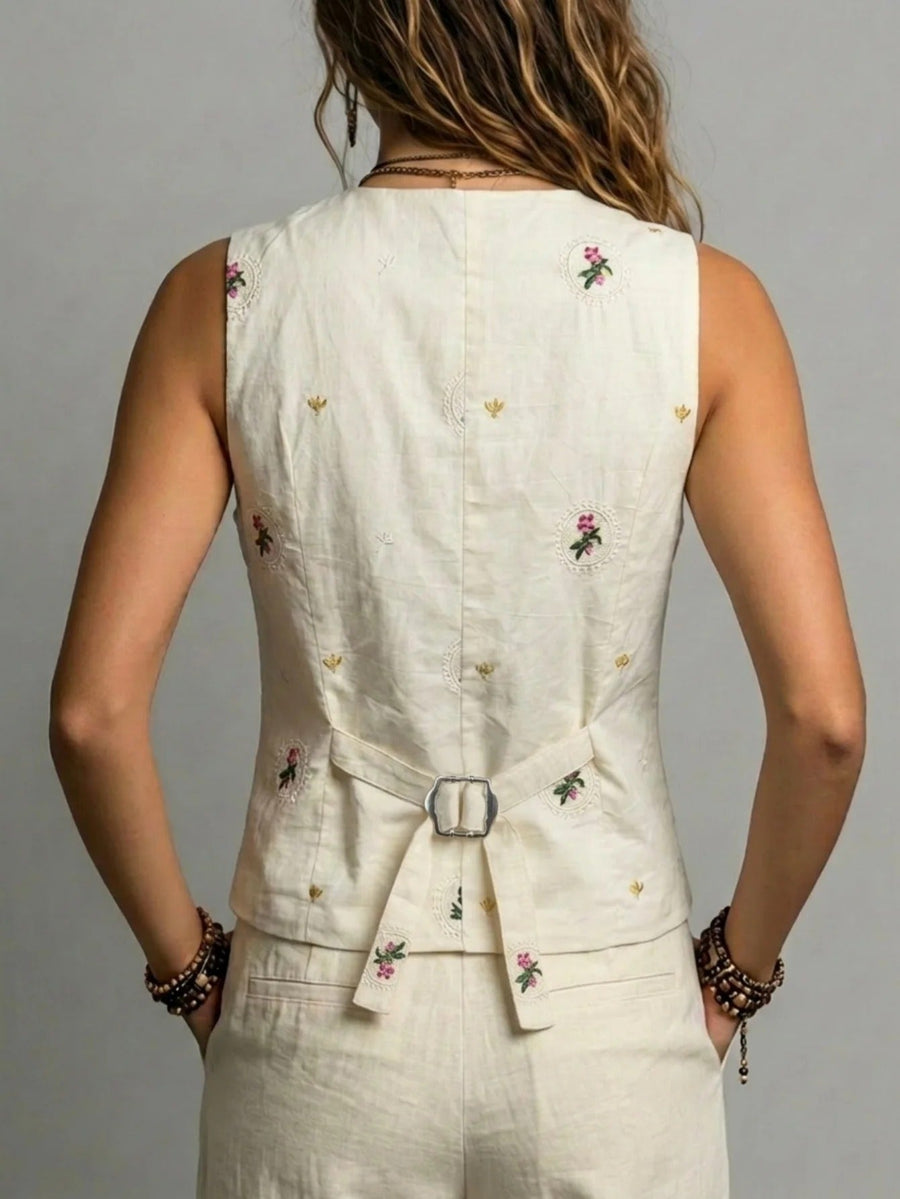Norma | Adjustable Embroidered Vest