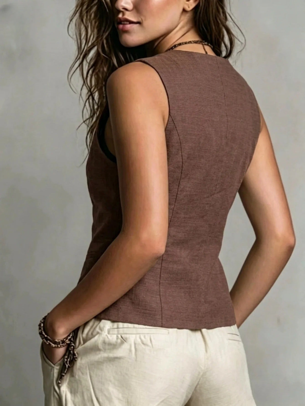 Ada | Elegant Linen Vest