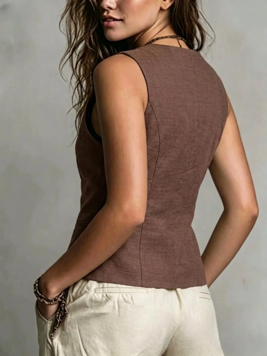 Ada | Elegant Linen Vest