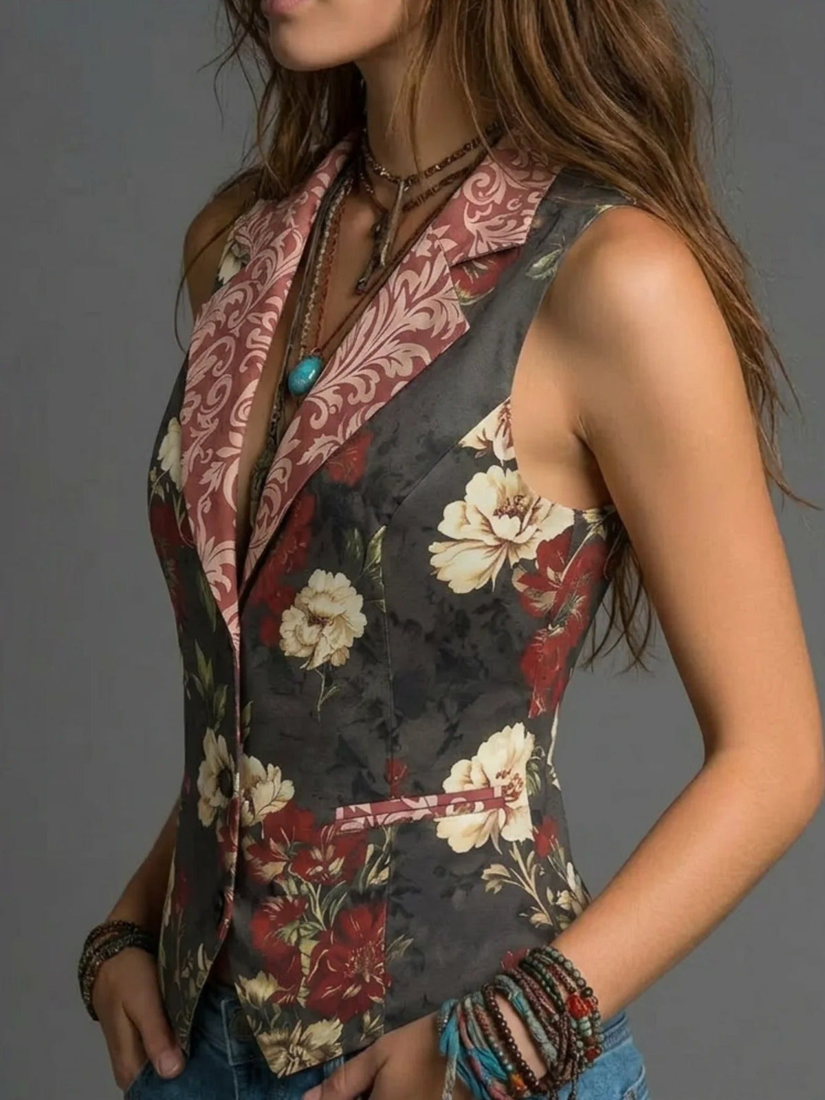 Lula | Floral Lapel Vest