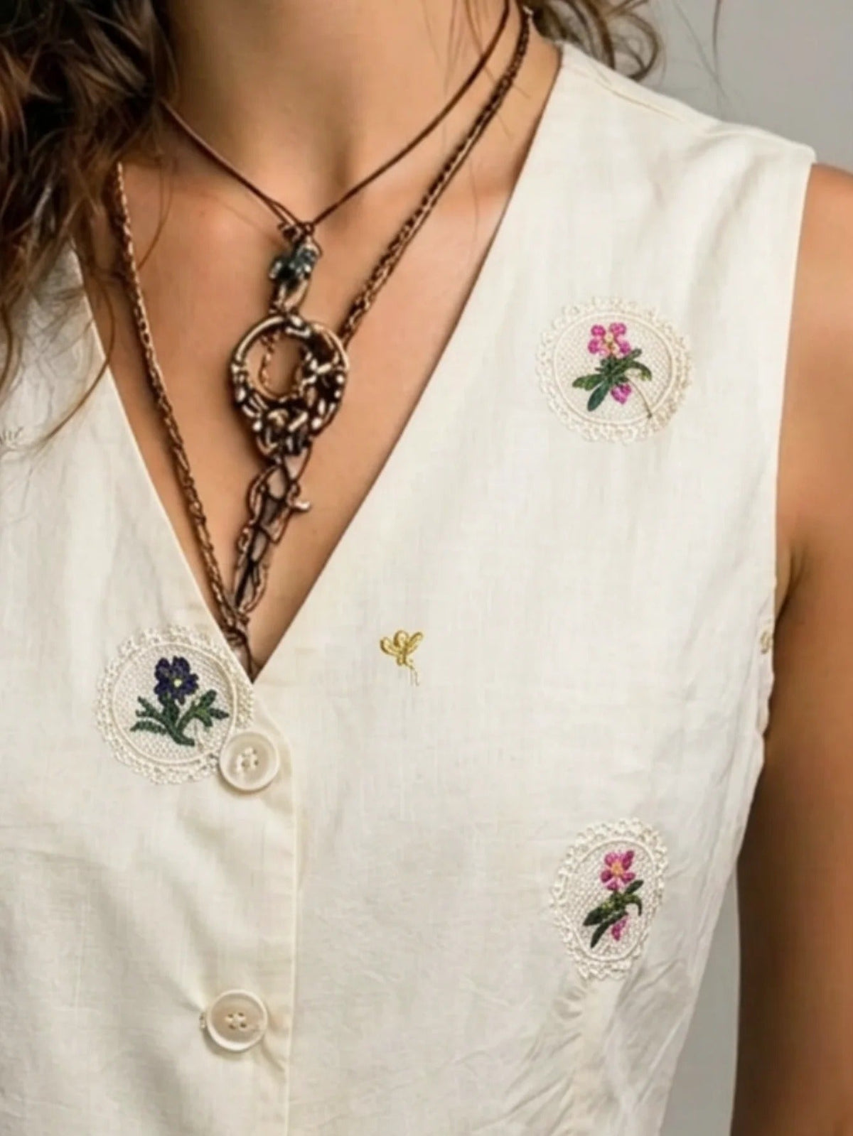 Norma | Adjustable Embroidered Vest