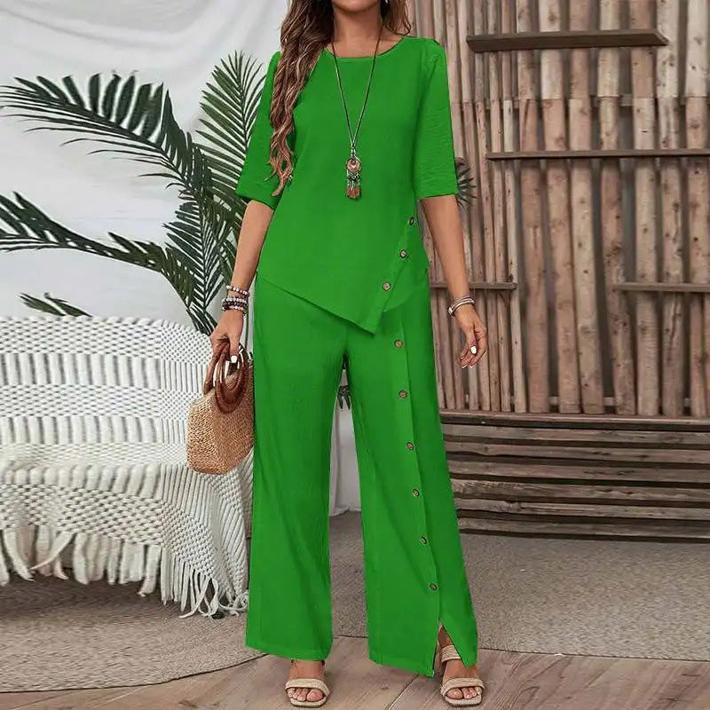 Vivienne | Two-Piece Top & Wide-Leg Set