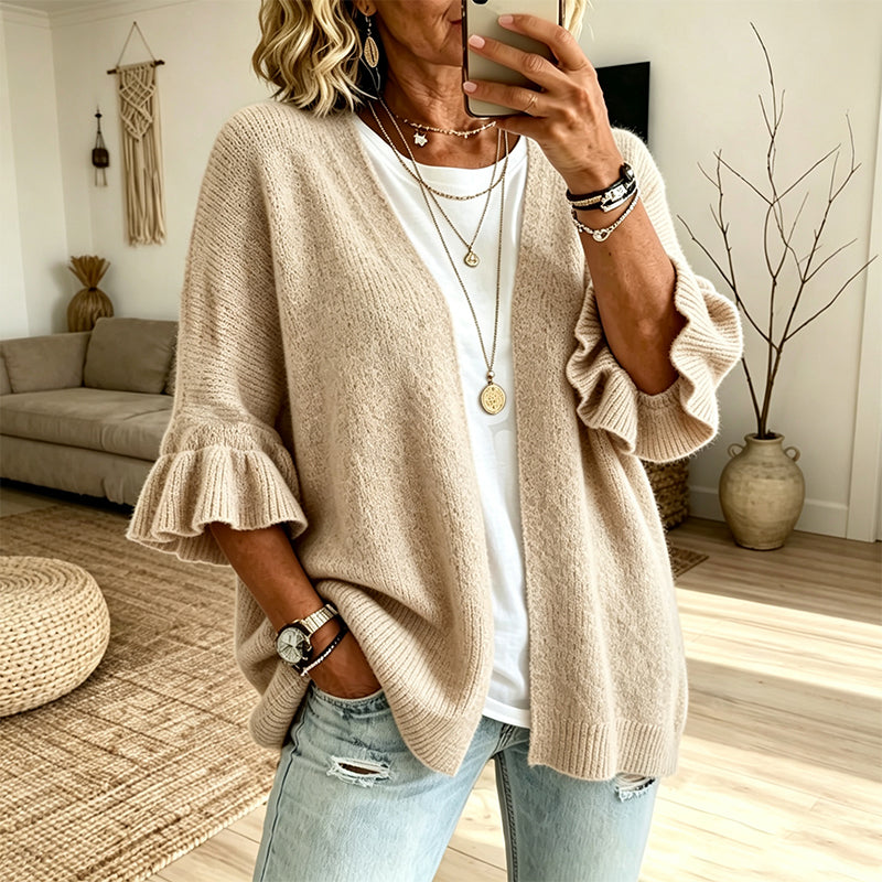 Piper | Ruffle-Sleeve Knit Cardigan