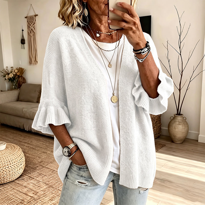 Piper | Ruffle-Sleeve Knit Cardigan