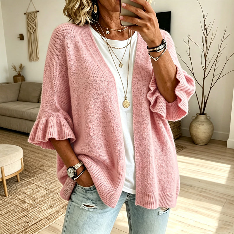 Piper | Ruffle-Sleeve Knit Cardigan