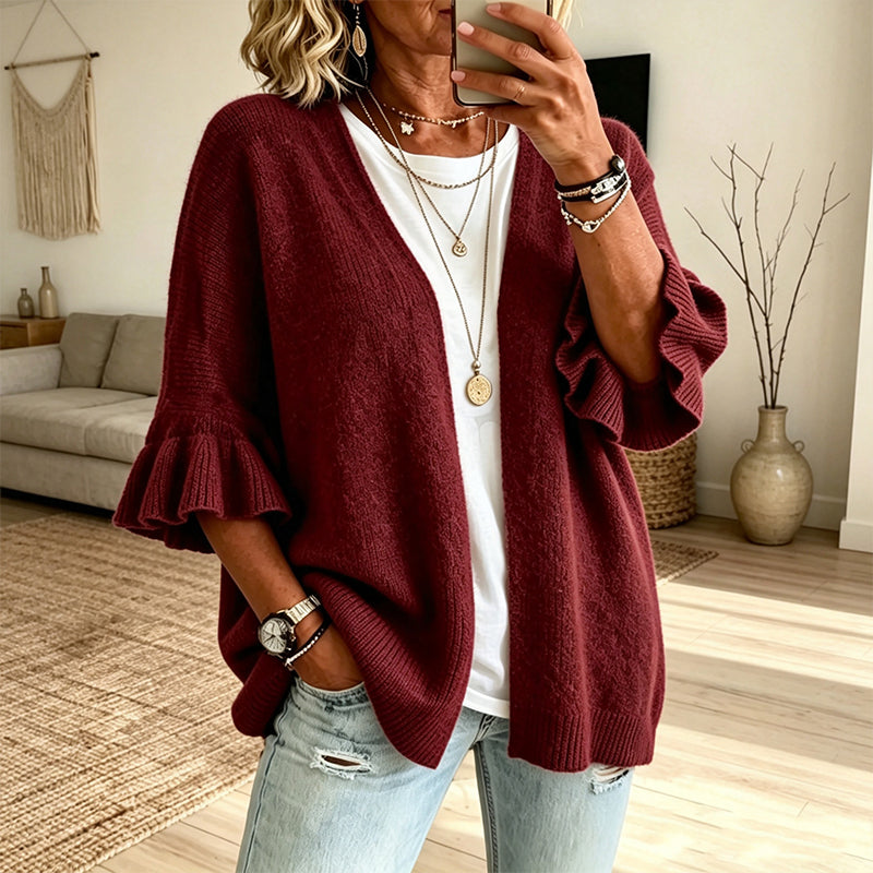 Piper | Ruffle-Sleeve Knit Cardigan