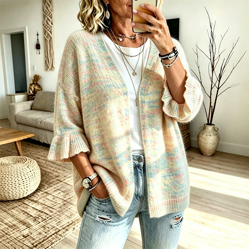 Piper | Ruffle-Sleeve Knit Cardigan