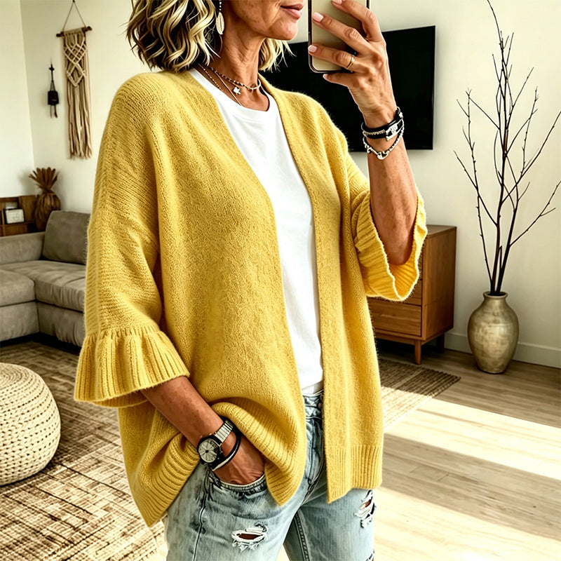 Piper | Ruffle-Sleeve Knit Cardigan