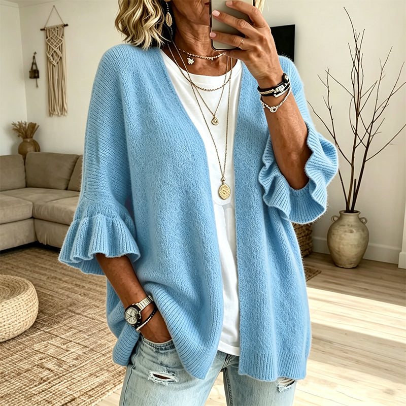 Piper | Ruffle-Sleeve Knit Cardigan
