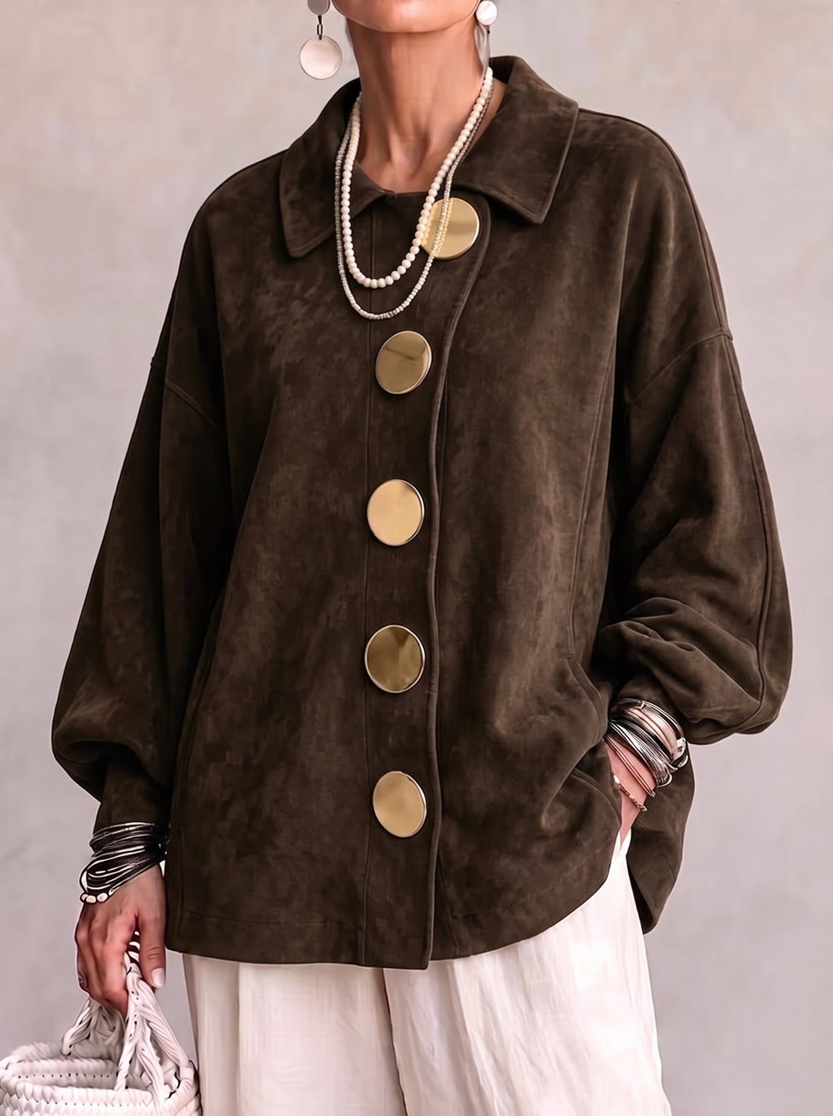 Lorene | Suede Button Shacket